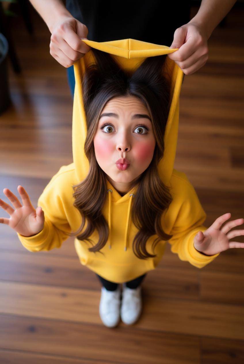 Yellow Hoodie Candid